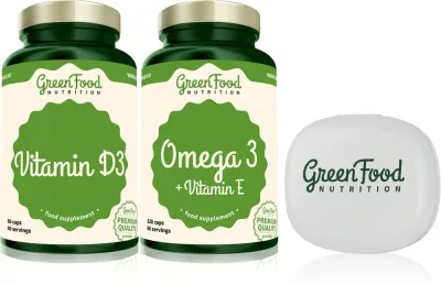 Набор пищевых добавок GreenFood Nutrition Omega 3 with Vitamin E + Vitamin D3 с омега-3 и витамином D3, 290 г