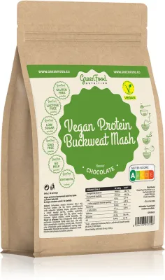 Каша гречневая GreenFood Nutrition Vegan Protein Buckwheat Mash протеиновая, со вкусом шоколада, 500 г smak Chocolate