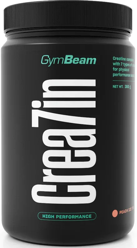 Креатин в порошке GymBeam Creatine Crea7in комплекс из 7 форм креатина, с L-цитруллином, 300 г smak Peach Ice Tea