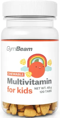Жевательные мультивитамины для детей GymBeam Multivitamin for Kids с апельсиновым вкусом, 80 г smak Orange