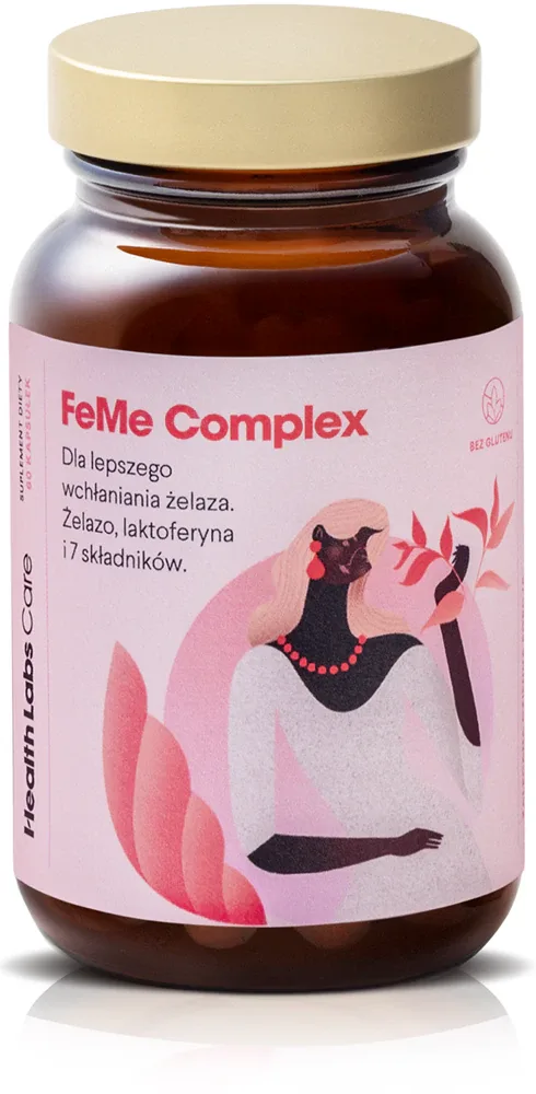 Добавка к пище Health Labs Care FeMe Complex с хелатом железа, лактоферрином и витамином C, 60 капсул