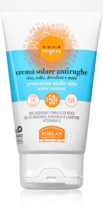 Крем солнцезащитный для лица Helan VOGLIA DI SOLE FOUR RESPECT Sun Cream SPF50+ водостойкий, 50 мл SPF 50+