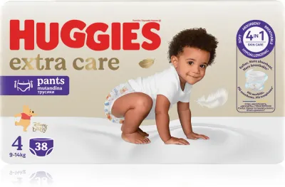 Трусики-подгузники Huggies Extra Care Pants Size 4 одноразовые, дышащие, высокая впитываемость, 38 шт 9 - 14 кг