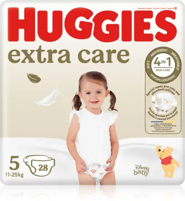 Подгузники одноразовые Huggies Extra Care Size 5 с индикатором влажности, дышащие, 28 шт