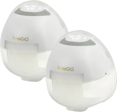 Молокоотсос электрический двойной innoGIO GIOmum Line Discreet Double беспроводной, со светодиодным дисплеем, 1 шт