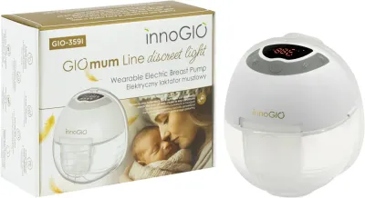 Молокоотсос электрический innoGIO GIOmum Line Discreet Light Single беспроводной, с подсветкой, 1 шт