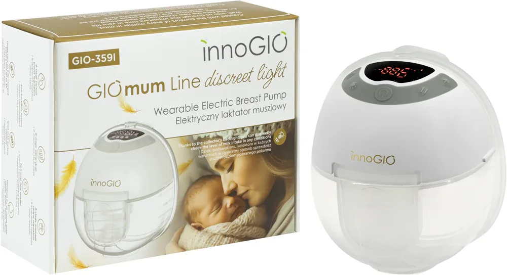 Молокоотсос электрический innoGIO GIOmum Line Discreet Light Single беспроводной, с подсветкой, 1 шт