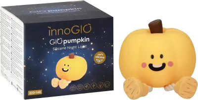 Ночник детский innoGIO GIOpumpkin силиконовый, с пультом и сенсорным управлением, 1 шт