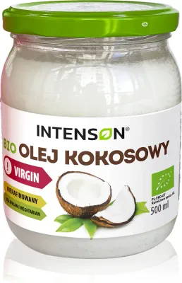 Кокосовое масло Intenson Olej kokosowy Virgin нерафинированное, для здорового питания, 500 мл