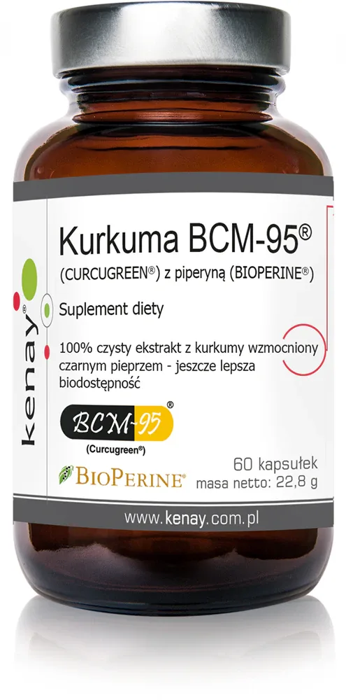Добавка к пище Kenay Kurkuma BCM-95 с экстрактом куркумы и чёрным перцем, 60 капсул