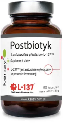 Добавка к пище Kenay Postbiotyk Lactobacillus plantarum L-137, 60 капсул