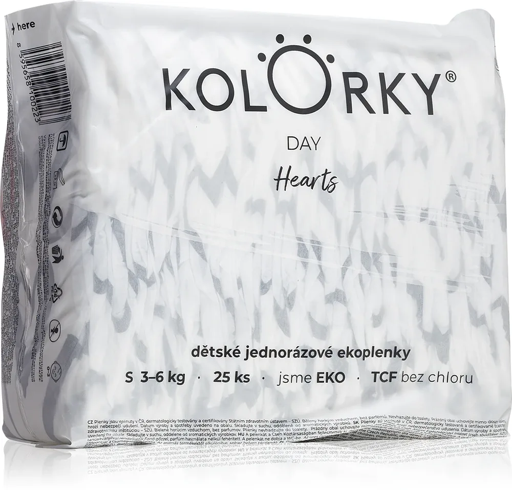 Подгузники детские Kolorky Day Hearts эко, биоразлагаемые материалы, 25 шт