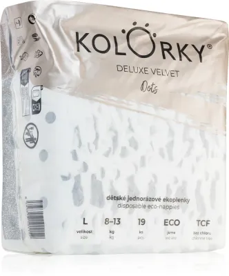 Подгузники детские Kolorky Deluxe Velvet Dots эко, с индикатором влаги, 19 шт