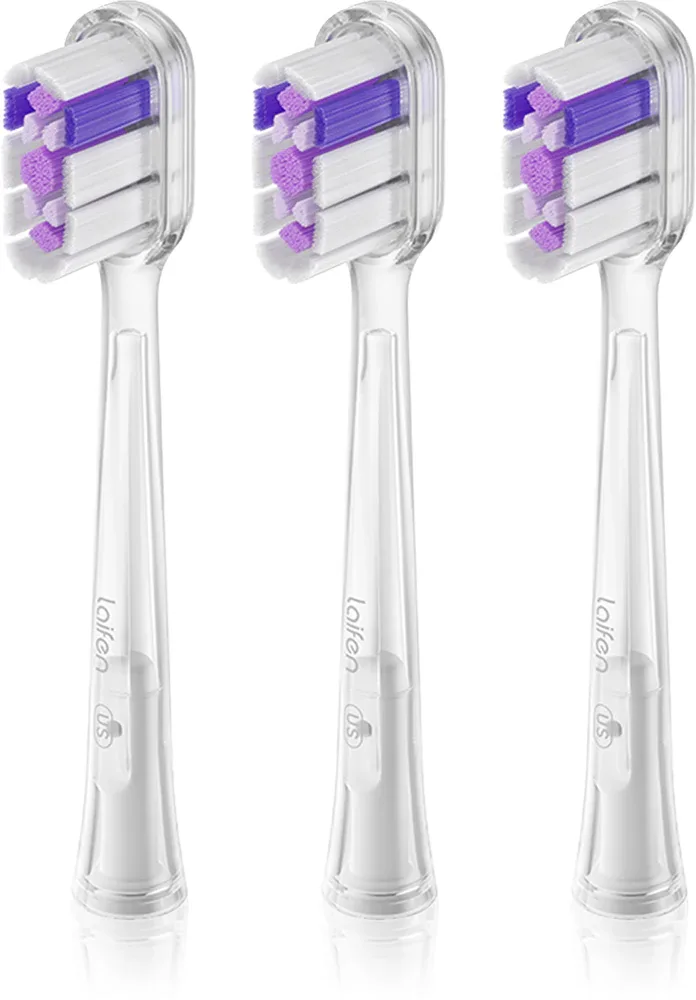 Головки сменные для зубной щётки Laifen Ultra-Whitening Transparent 2.0 против налёта, 3 шт