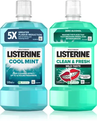 Набор ополаскивателей для полости рта Listerine Duopack Cool Mint и Clean Fresh, 2 x 500 мл