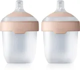 Бутылочка для кормления LOVI Mammafeel Bottle 150 мл силиконовая, с динамичной соской, 2 x 150 мл 0 m+ — фото 1