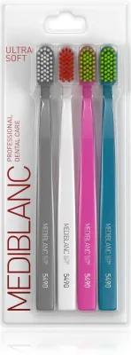 Зубная щётка MEDIBLANC 5490 Ultra Soft ultra soft, с 5490 волокнами PBT, 4 шт