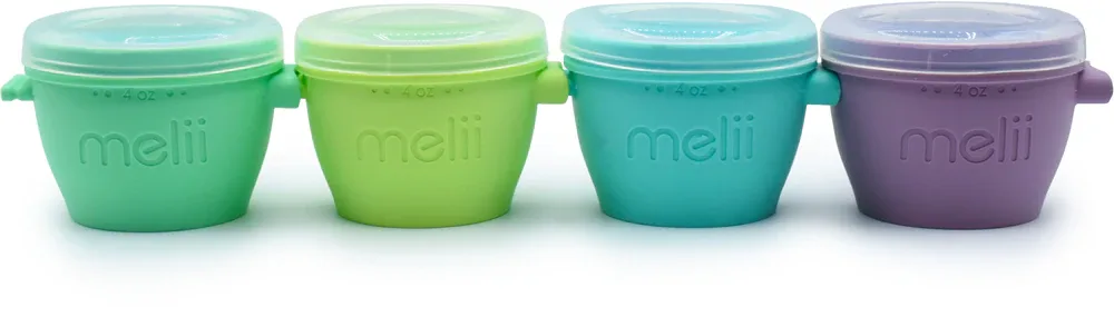 Контейнеры для перекусов Melii Snap Go, силиконовые, для детей, 4 × 118 мл, 4 мл (VVV00036) / 4 мл (VVV00049)
