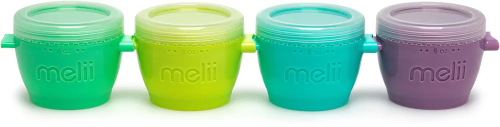 Melii Snap&Go - Ланч-бокс набор Snap Go, силиконовый, 4× 177 мл, 4 мл