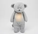 Игрушка-ночник Moonie Bear 2.0 Organic Silver плюшевая, со звуками, серая, 1 шт — фото 2