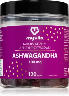 Жевательные мармеладки MyVita Naturalne Zelki Ashwagandha с ашвагандой, пищевая добавка, 120 шт