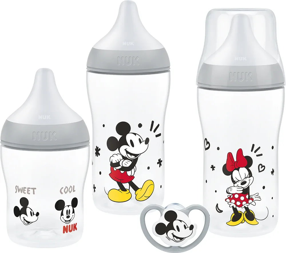 Подарочный набор NUK Perfect Match Disney для кормления, бутылочки 260 и 150 мл, соска Mickey Mouse