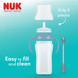 Бутылочка NUK Perfect Match Penguin для кормления, силиконовая, синяя — фото 8