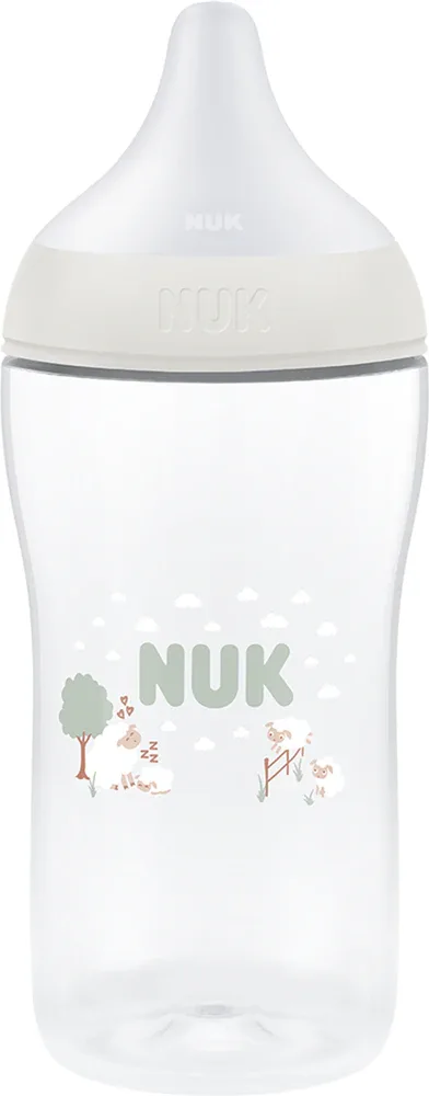 Бутылочка NUK Perfect Match Sheep для кормления, силиконовая соска, белая