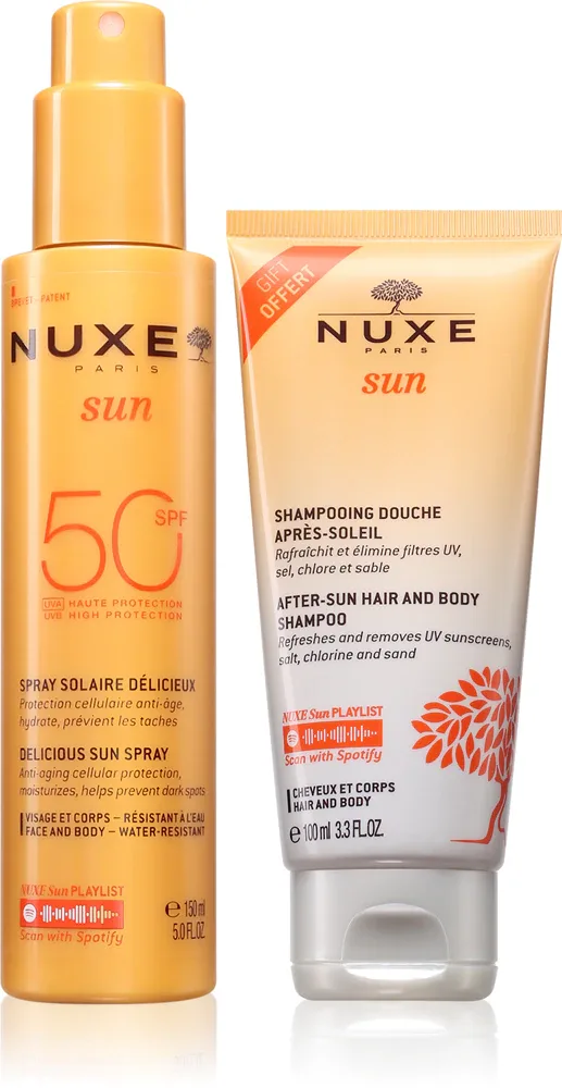 Набор для загара Nuxe Sun Set спрей SPF и гель для душа после загара, 1 шт