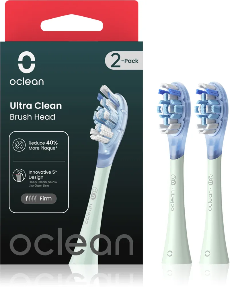 Сменная насадка Oclean Ultra Clean UC01 удаляет налёт в труднодоступных местах, 2 шт Green