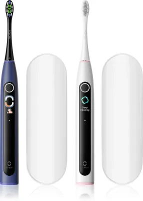 Набор Oclean X Lite Set Duo pack из двух звуковых зубных щёток с дисплеем, 2 шт z etui podróżnym Dark Blue+Grey