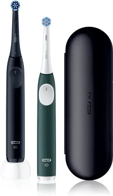 Набор Oral-B iO2 Clean Gentle из 2 электрических зубных щёток, 2 шт podwójne opakowanie Matt Black & Forest Green