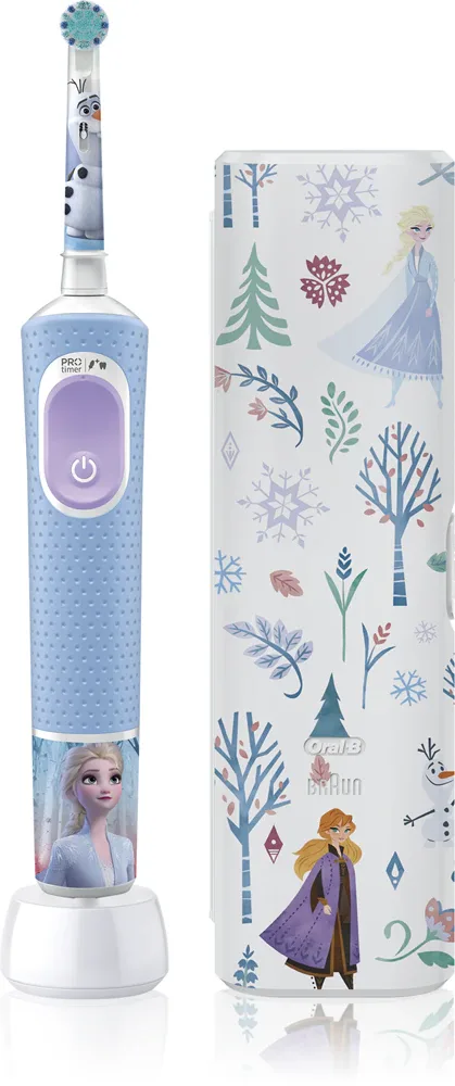 Электрическая зубная щётка Oral-B PRO Kids 3+ Frozen для детей от 3 лет, с чехлом, 1 шт dla dzieci Frozen