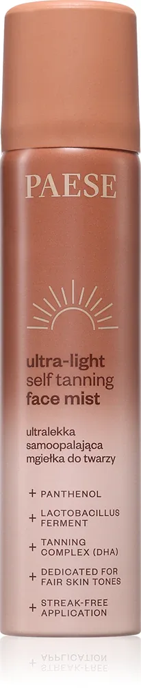 Спрей-автозагар для лица Paese Ultra-light Self Tanning Face Mist для чувствительной кожи, 75 мл