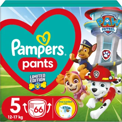 Подгузники-трусики Pampers Pants Paw Patrol Size 5 одноразовые, лимитированная серия, 66 шт 11-17 kg