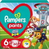 Трусики-подгузники Pampers Pants Paw Patrol Size 6 для детей 14–19 кг, с героями мультфильма, 60 шт 13-19 kg — фото 1
