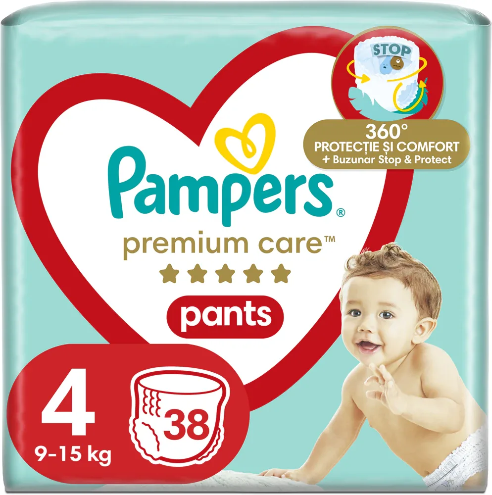 Подгузники-трусики Pampers Premium Care Pants Maxi Size 4 для детей 9-15 кг, 38 шт 9-15 kg