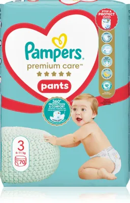 Подгузники-трусики Pampers Premium Care Pants Size 3 защита на 360 градусов, до 12 часов, 48 шт, 6-11 kg