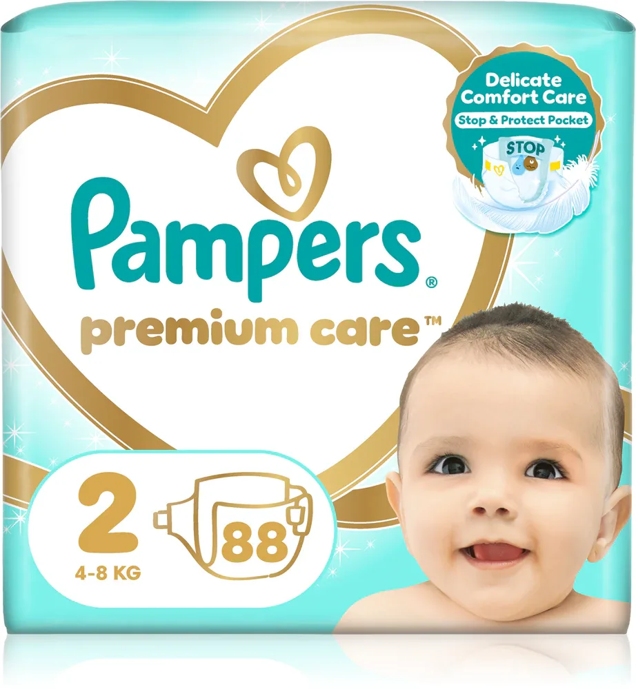 Подгузники Pampers Premium Care Size 2 со слоем DermaComfort, до 12 часов, 68 шт