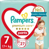 Подгузники-трусики Pampers Premium Care Pants Size 7 защита на 360 градусов, до 12 часов, 27 шт 15+ kg — фото 1