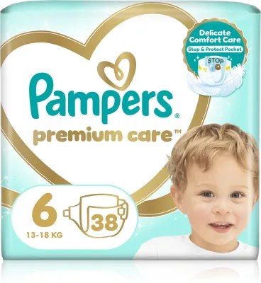 Подгузники Pampers Premium Care Size 6 дышащие, до 12 часов защиты, 38 шт, 13-18 kg 38 шт