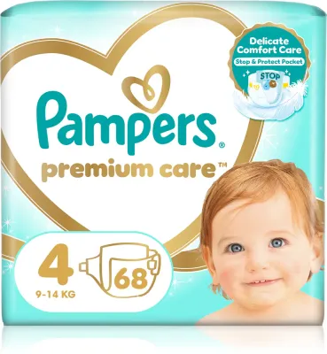 Подгузники Pampers Premium Care Size 4 со слоем DermaComfort, до 12 часов, 34 шт, 9-14 kg 68 кг