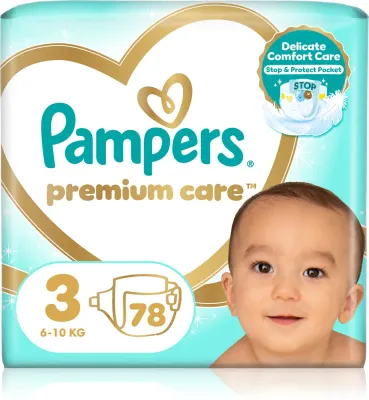 Подгузники Pampers Premium Care Size 3 со слоем DermaComfort, до 12 часов, 60 шт, 6-10 kg 78 шт