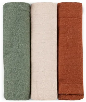 Petite&Mars Moussy - Многоразовые подгузники Petite Mars Moussy с принтом, для комфортной сухости, 3 шт Earth Tones 68 x 68 cm, 3 шт