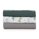 Petite&Mars Moussy - Многоразовые подгузники Petite Mars Moussy экологичные, 3 шт Grey Planes 68 x 68 cm, 3 шт — фото 3