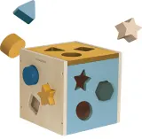 Petite&Mars Wood of Mars Gravity - Деревянная игрушка-сортер Petite Mars Wood of Mars Gravity для детей от 1 года, 13,5×13,5×13,5 см 12m+ Cosmic Blue, 1 шт — фото 1