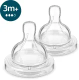 Соска для бутылочки Philips Avent Anti-colic SCY763/02, силиконовая, 2 шт 3 m+ Medium Flow — фото 1