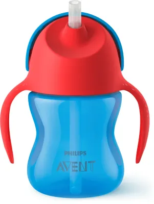 Кружка с трубочкой Philips Avent Bendy Straw SCF796/01, с 9 месяцев, непроливающаяся, 200 мл Blue