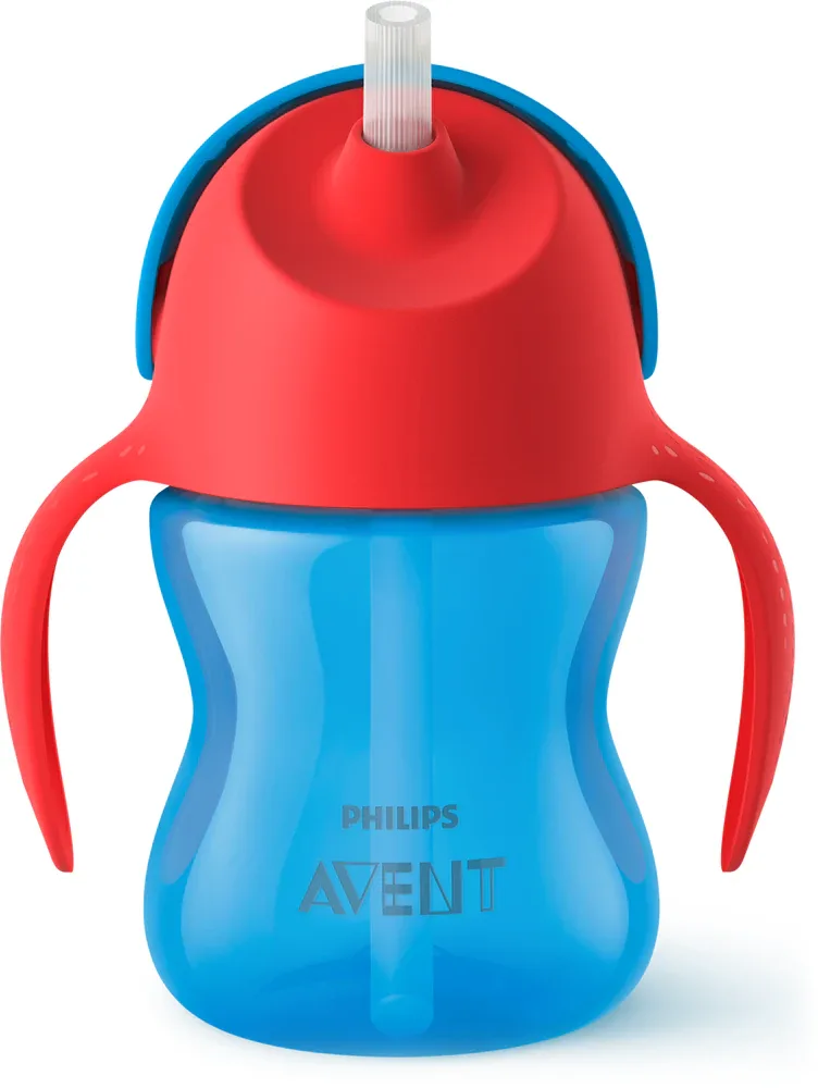 Кружка с трубочкой Philips Avent Bendy Straw SCF796/01, с 9 месяцев, непроливающаяся, 200 мл Blue