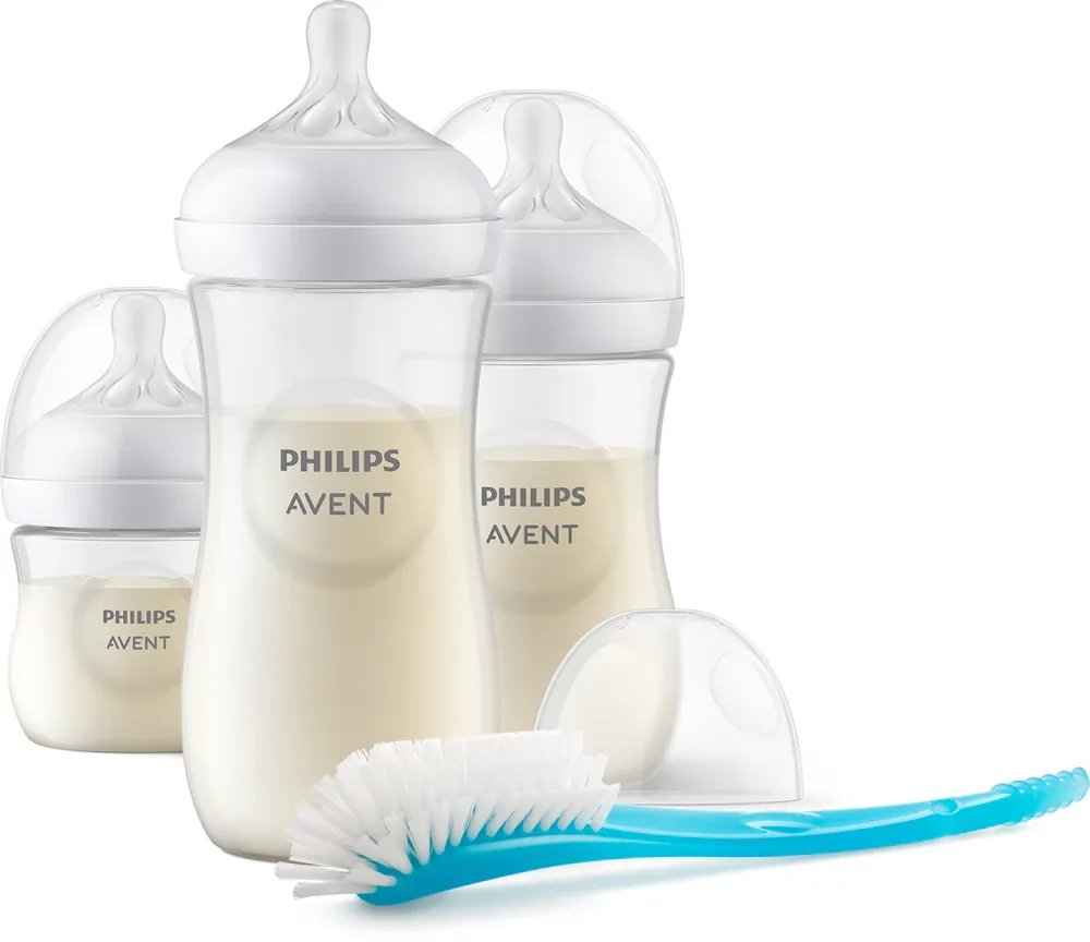 Подарочный набор для новорождённого Philips Avent Natural Response Set SCD837/12, бутылочки и щёточка